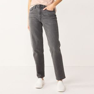 Sonoma High Rise Vintage Style Jeans Womens 12 Gray Straight Leg Cotton NEW